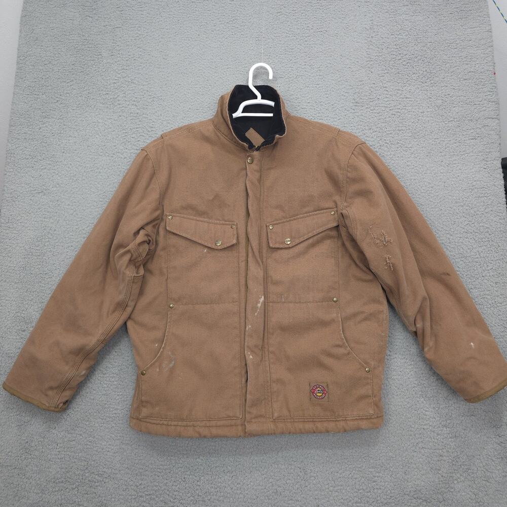 Justin Workwear Mens Medium Duck Canvas Insulated Chore Coat Jacket Coat Brown
